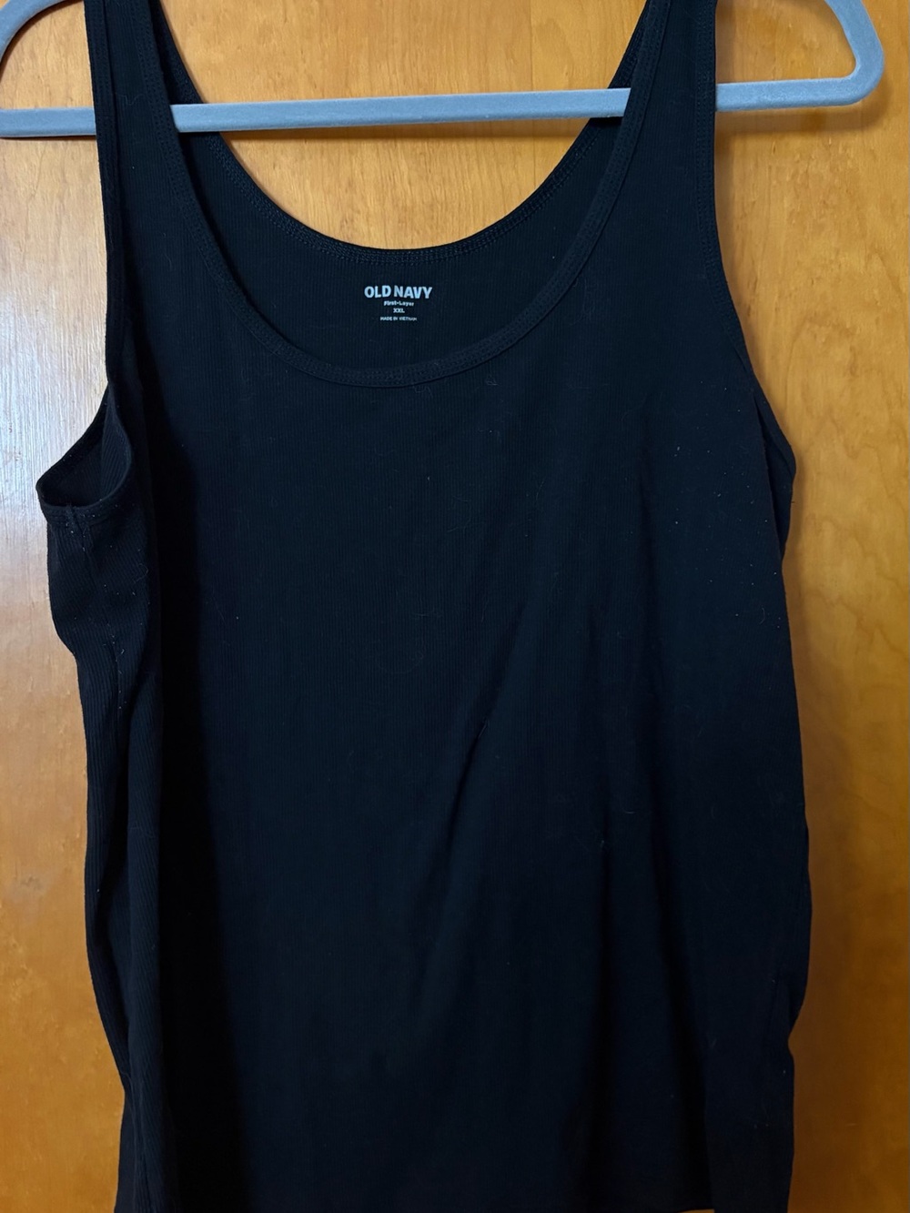 Old Navy Black Ribbed Scoop Tank Top